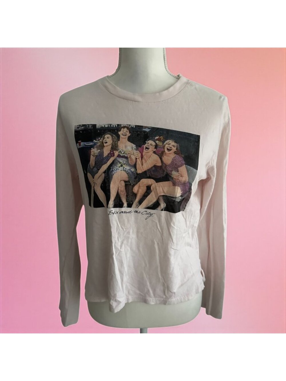 SEX AND THE CITY Blush Pink Long Sleeve T Shirt Size Large
